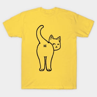 Hello Cat Butt Minimalist Line by Tobe Fonseca T-Shirt